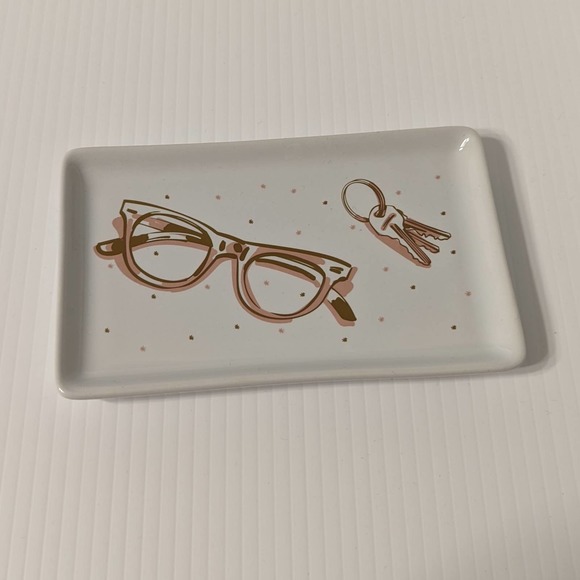 Primitives by Kathy Other - Primitives by Kathy Glasses and Keys Makeup / Jewelry Trinket Dish, White